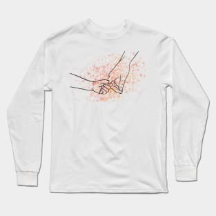 Mother Child Hands Line Art Long Sleeve T-Shirt